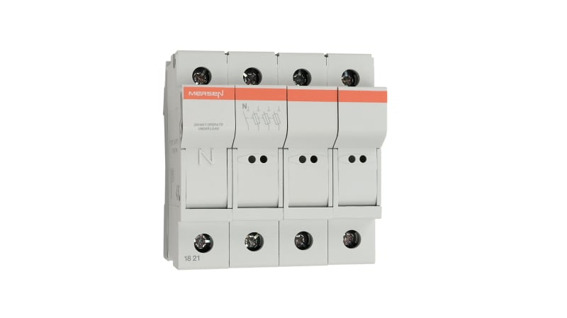 Mersen 25A Rail Mount Fuse Holder for 8.5 x 31.5mm Fuse, 3+N, 400V ac