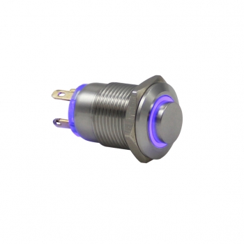 Drn412 12mm Metal Kırmızı Ledli Yaylı Buton