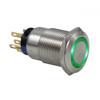 Drn419 19mm Metal Beyaz Ledli Yaylı Buton