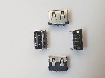 MS 203 USB 2.0 A Konnektör SMD Kısa Şase 4 Bacak