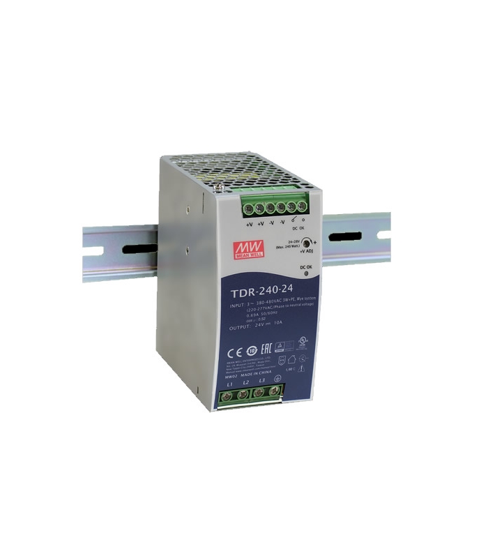 TDR-240-24, 24VDC 10.0A Trifaze SMPS, MeanWell