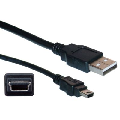 USB A Erkek 5 Pin Mini USB Kablo - Siyah - 150cm